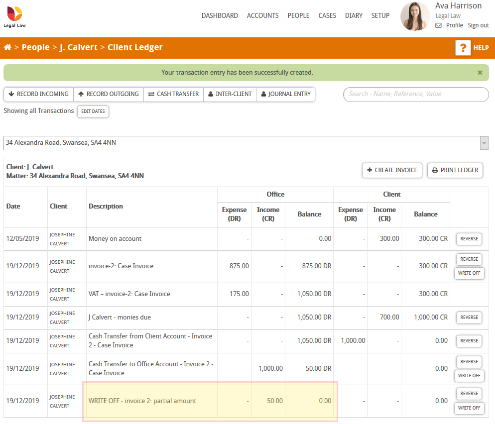 How to do a partial write off of an invoice – Hoowla User Guides